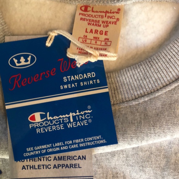 CHAMPION REVERSE WEAVE NWT SWEATSHIRT GRAY MENS L - Picture 4 of 6